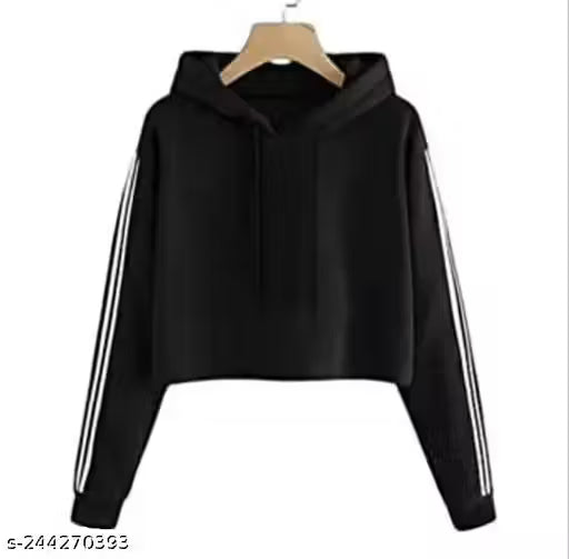 Trendy Black Crop Hoodie for Women | Stylish Streetwear Look