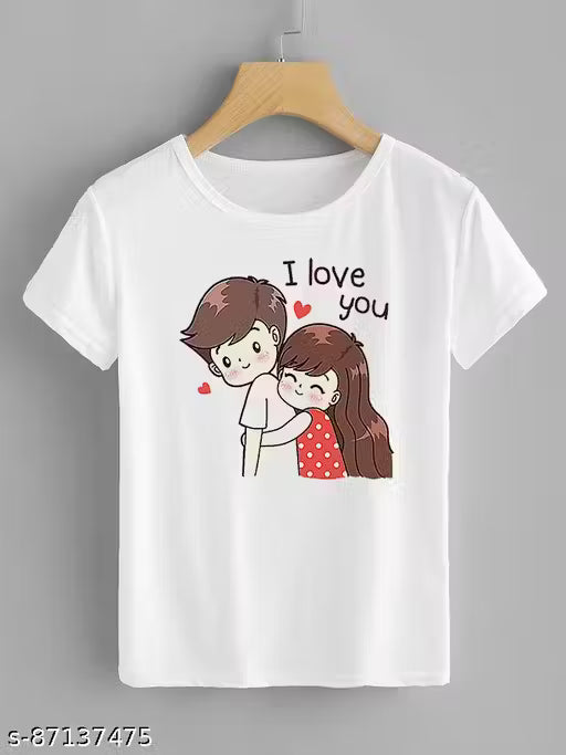 Trendy Half Sleeve I Love You 3 Tshirt for Men