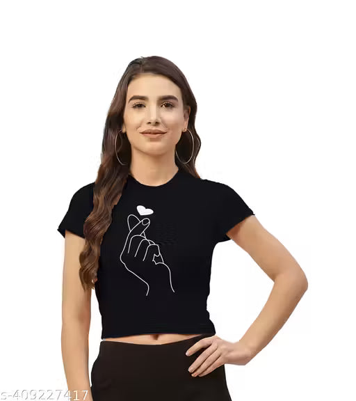 Quirky Trails Crop T-Shirt for Women | Women top I Women crop top I Women crop tshirt I Women tshirt I Women BTS top I Women black top I Women cotton top I Women cotton tshirt I Women half sleeves tshirt I Tshirt