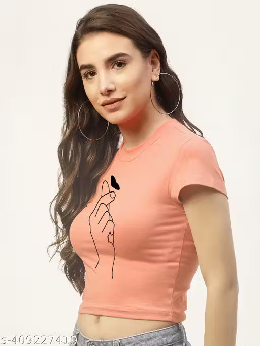 Quirky Trails Crop T-Shirt for Women | Women top I Women crop top I Women crop tshirt I Women tshirt I Women BTS top I Women black top I Women cotton top I Women cotton tshirt I Women half sleeves tshirt I Tshirt