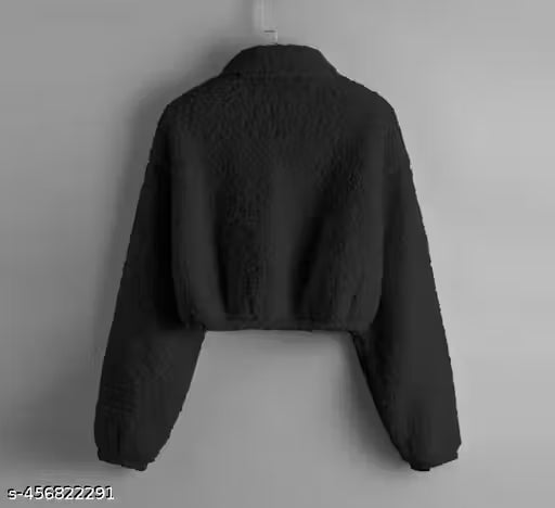 Full sleeve solid crop sweatshirt