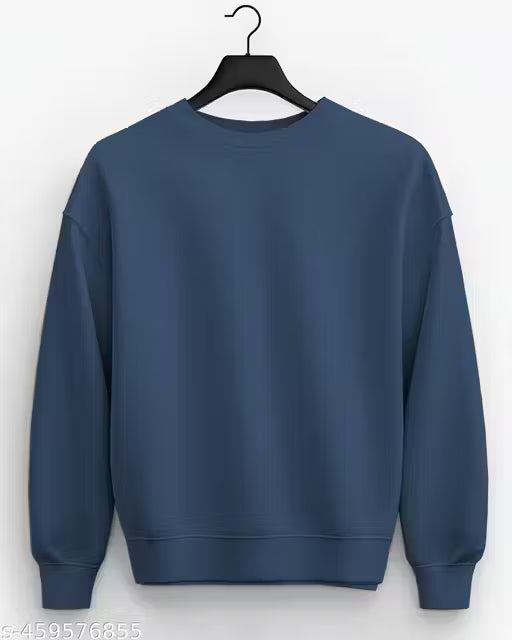 Full sleeve round neck printed fleece sweatshirt