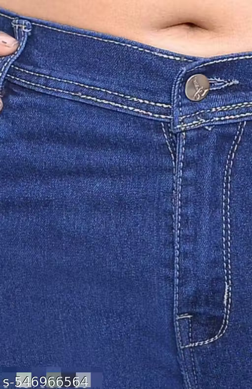 Dark Blue Straight Fit Wide Leg Jeans