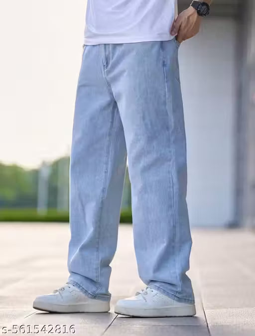 Baggy mens ice blue jeans//baggy lose fit man jeans