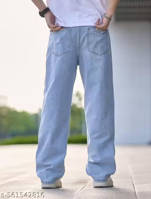 Baggy mens ice blue jeans//baggy lose fit man jeans