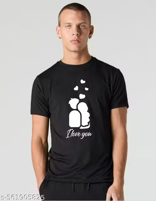 Fabstieve trendy i love you men printed Tshirt(VK-222_pt-74 Black)