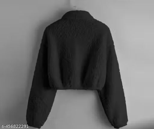 Full sleeve solid crop sweatshirt