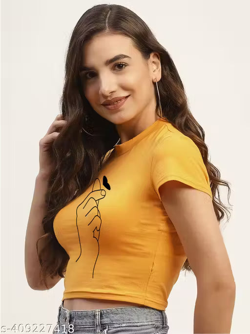 Quirky Trails Crop T-Shirt for Women | Women top I Women crop top I Women crop tshirt I Women tshirt I Women BTS top I Women black top I Women cotton top I Women cotton tshirt I Women half sleeves tshirt I Tshirt
