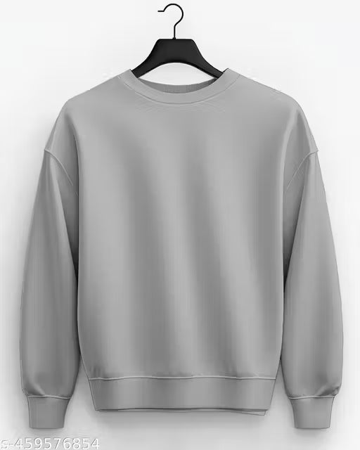 Full sleeve round neck printed fleece sweatshirt