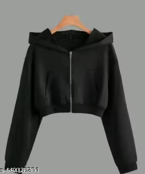 WOMEN FULL SLEEVE SOLID BROWN HOODED SWEATSHIRT