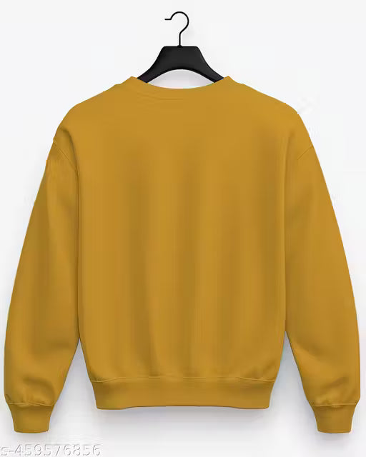 Full sleeve round neck printed fleece sweatshirt