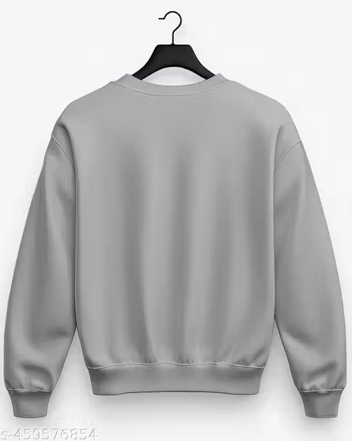 Full sleeve round neck printed fleece sweatshirt