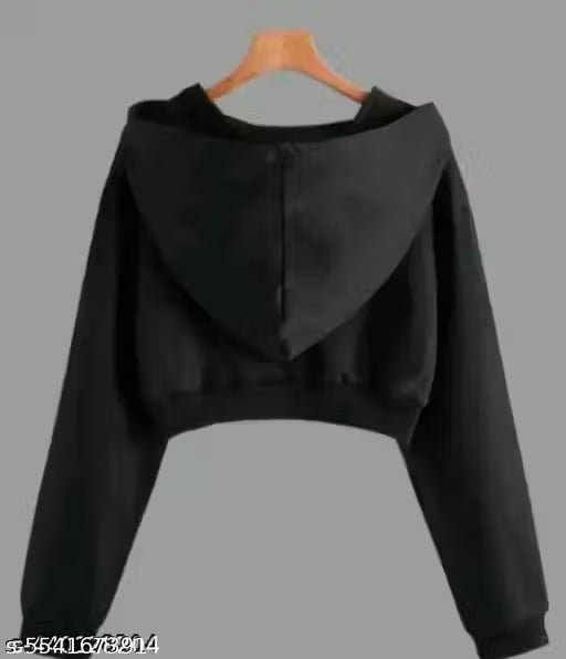 WOMEN FULL SLEEVE SOLID BROWN HOODED SWEATSHIRT