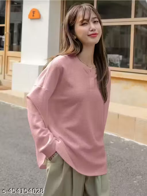 Spring New Korean Chic Simple Round Neck Base Shirt Loose and Lazy Inner with Long Sleeve T-Shirt Top Women