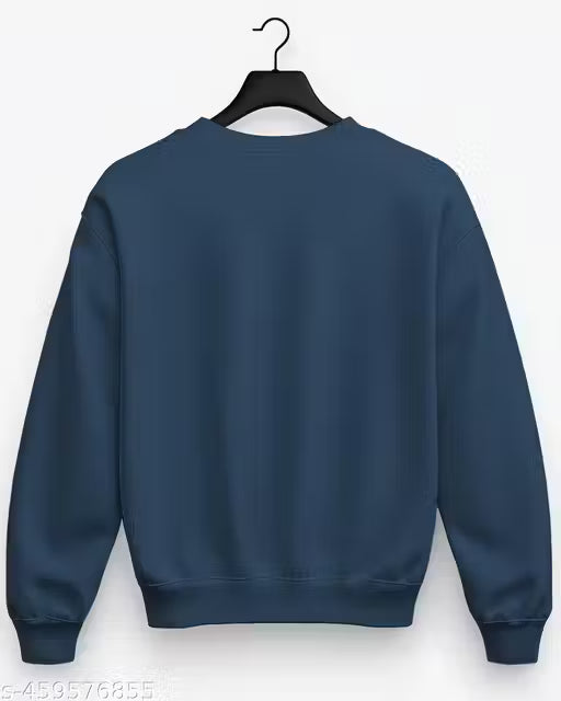 Full sleeve round neck printed fleece sweatshirt