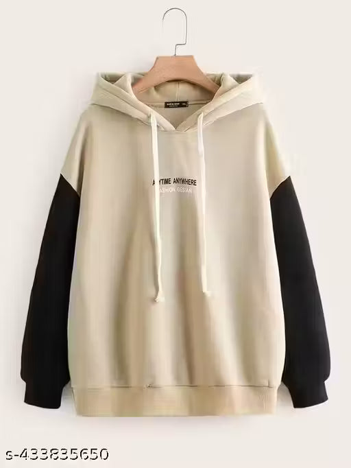 UNISEX Full Sleeve Color Block Hooded Sweatshirt