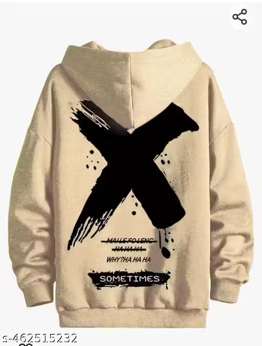 Beige Printed classic Hoodies