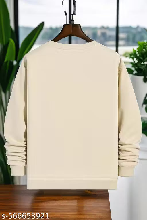 Men's Stylish Golf Print Sweatshirt - Beige | Trackflip